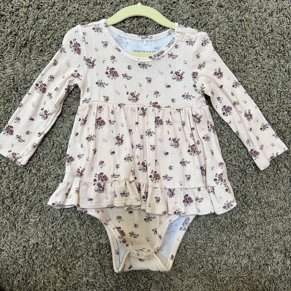 Posh Peanut Cream Floral Toddler Top